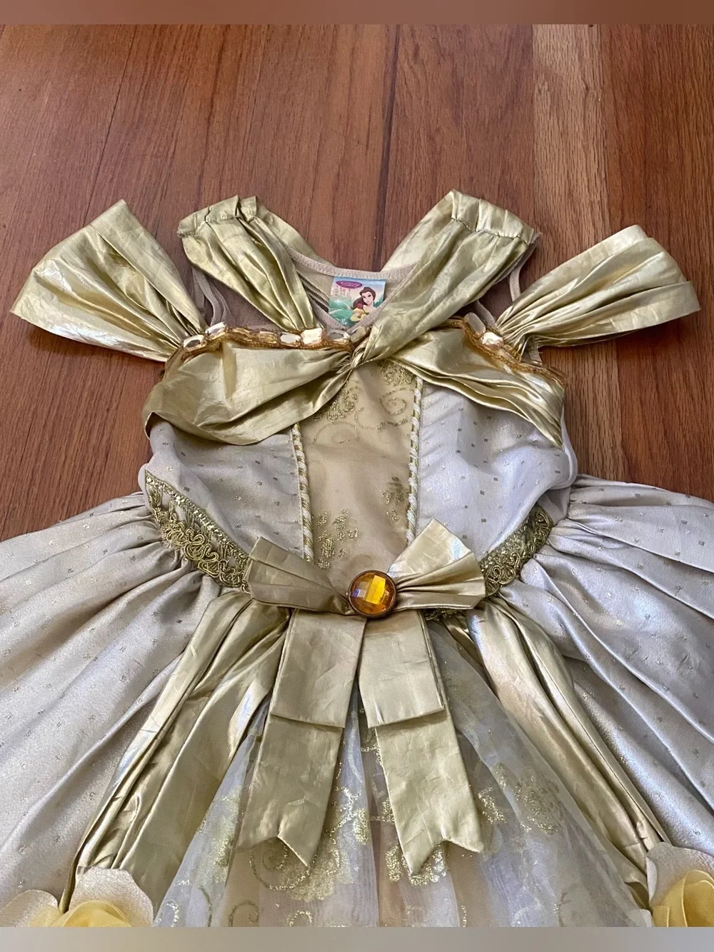 Disney Store Gold Princess Belle Ball Gown Costume